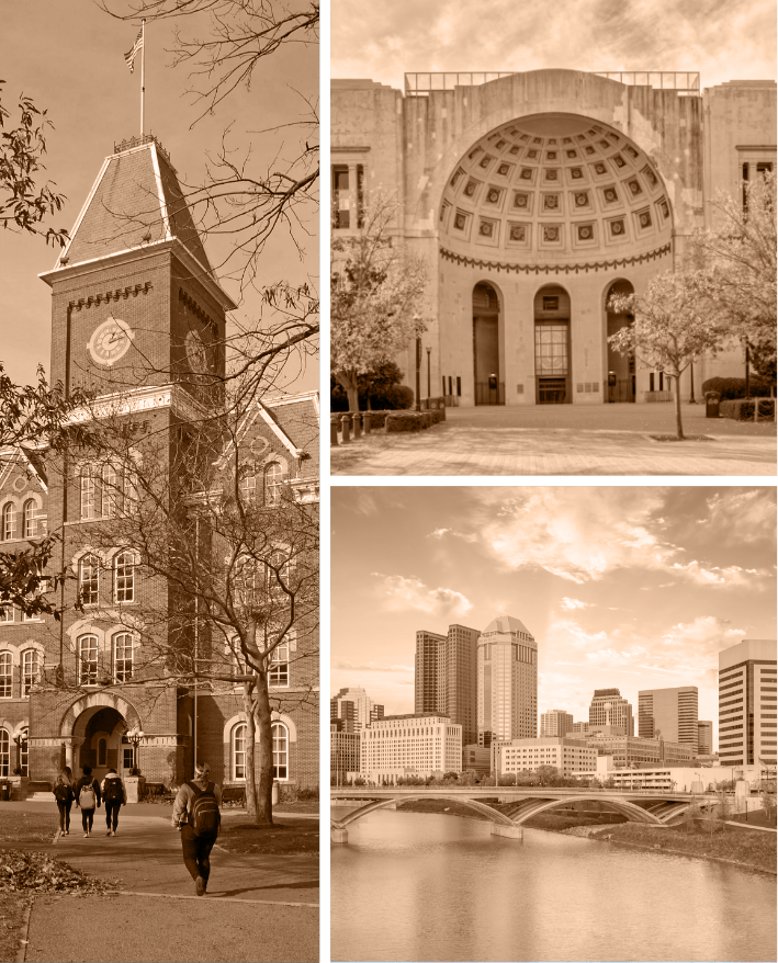 Collage of photos of the Ohio State University Campus