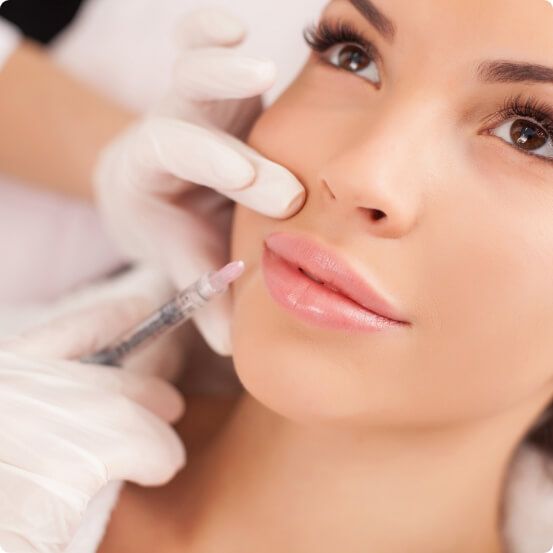 Woman receiving Botox injections